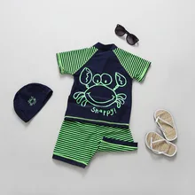 Для младенцев, одежда для малышей костюм для плавания для мальчиков в Корейском стиле, в виде краба, детский купальный костюм из солнцезащитный плавательный костюм для мальчиков Prodection Spf50+ ванный комплект, летний пляжный костюм для малышей одежда для серфинга