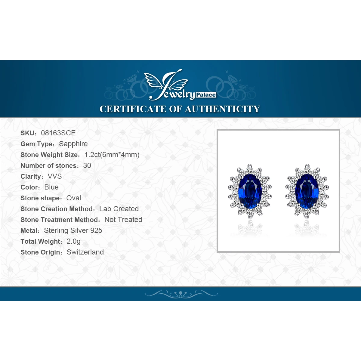 Женские серьги гвоздики из серебра 925 пробы с синим сапфиром|silver lightning bolt earrings|silver