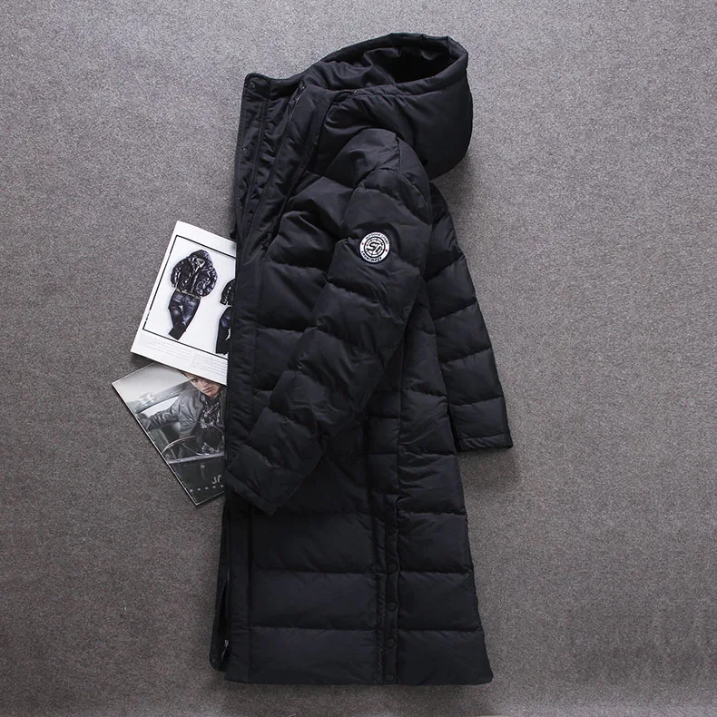 Reviews European brand Snowimage 2019 -40 degree warm winter down jacket men hoodies 120CM Long Thick windbreaker coat size 46-54 705A