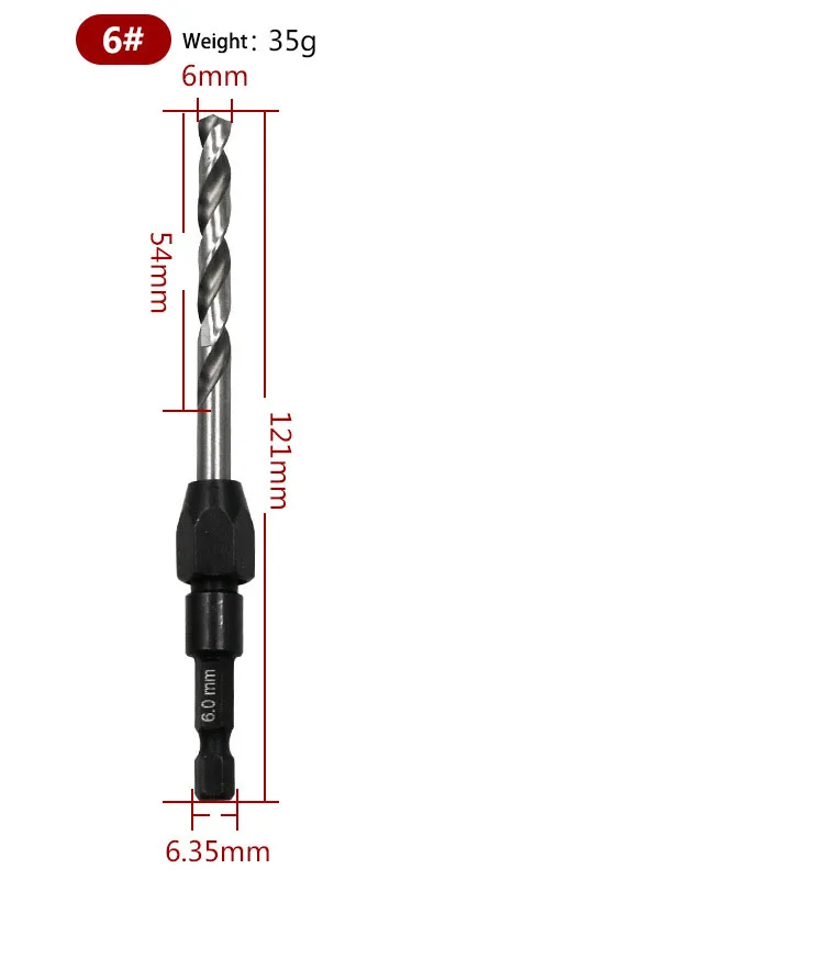 5 шт. набор быстрорежущих Сверл С шестигранным хвостовиком, метрическое сверло 2 мм до 6 мм, спиральное сверло, стальная пластина, дырокол, сверло HSS 6542