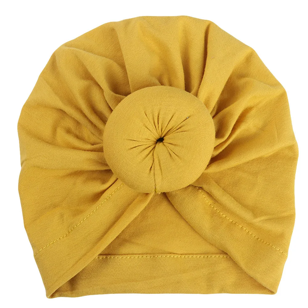 ARLONEET/Новинка года; популярная детская чалма для маленьких мальчиков и девочек; индийская шляпа; милая мягкая шляпа 18 см; сезон весна-лето-осень-лето - Color: Yellow