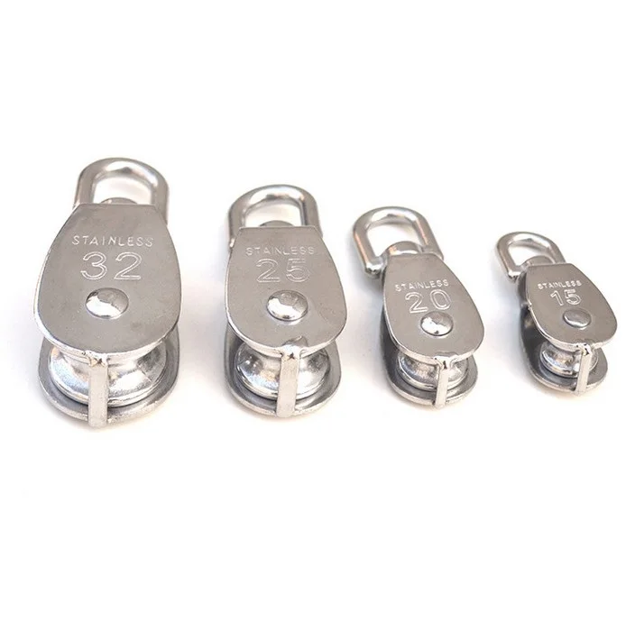 

304 Stainless Steel Single Pulley Hanging Wire Towing Wheel Marine Boat Yacht SWIVEL EYE PULLEY BLOCK SINGLE