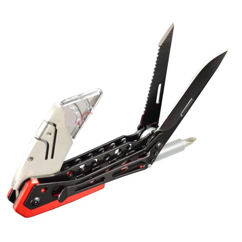 

4-in-1 Multifunctional Folding Blade Knife Practical Wallpaper Cutting Paper Utility Pocket Knife Sawing Cutter Screwdriver Tool