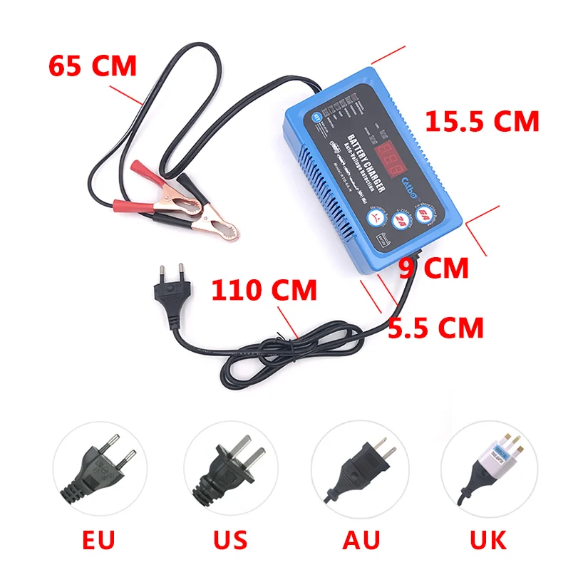 6 в 12 В умный автомобиль мотоцикл зарядное устройство полностью автоматическое 2A 6A свинцово-кислотные AGM гелевые сухие батареи инструмент для зарядки питания 6 в 12 вольт