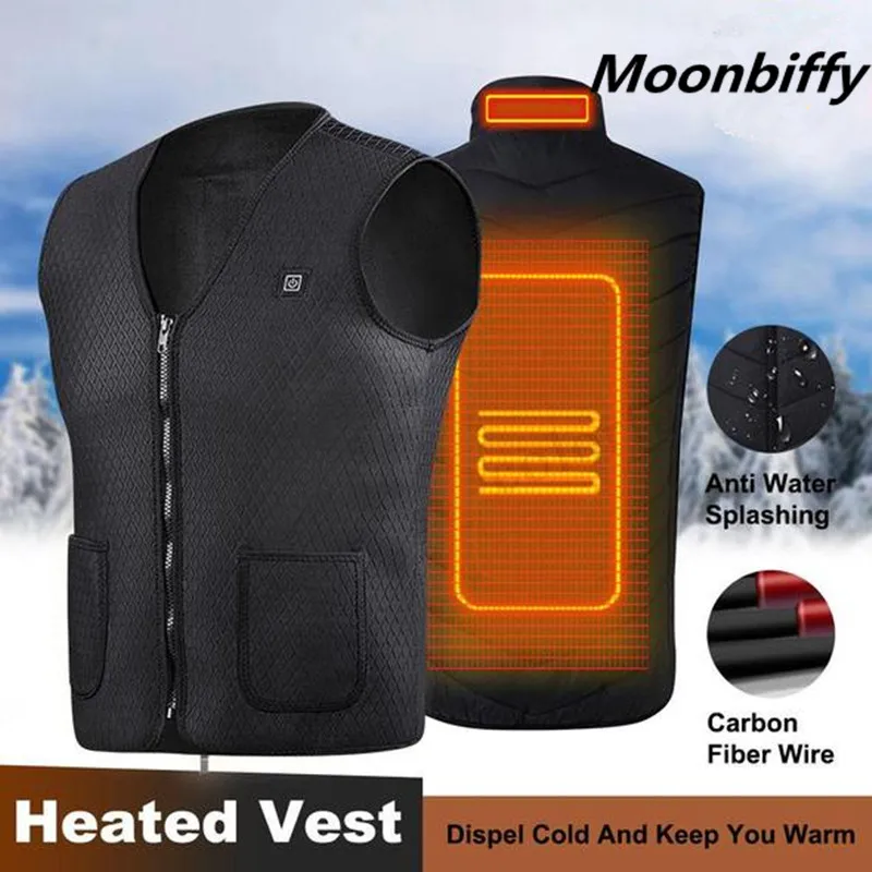 

Men Women Outdoor USB Infrared Heating Vest Jacket Winter Flexible Electric Thermal Clothing Waistcoat USB Heated Vest