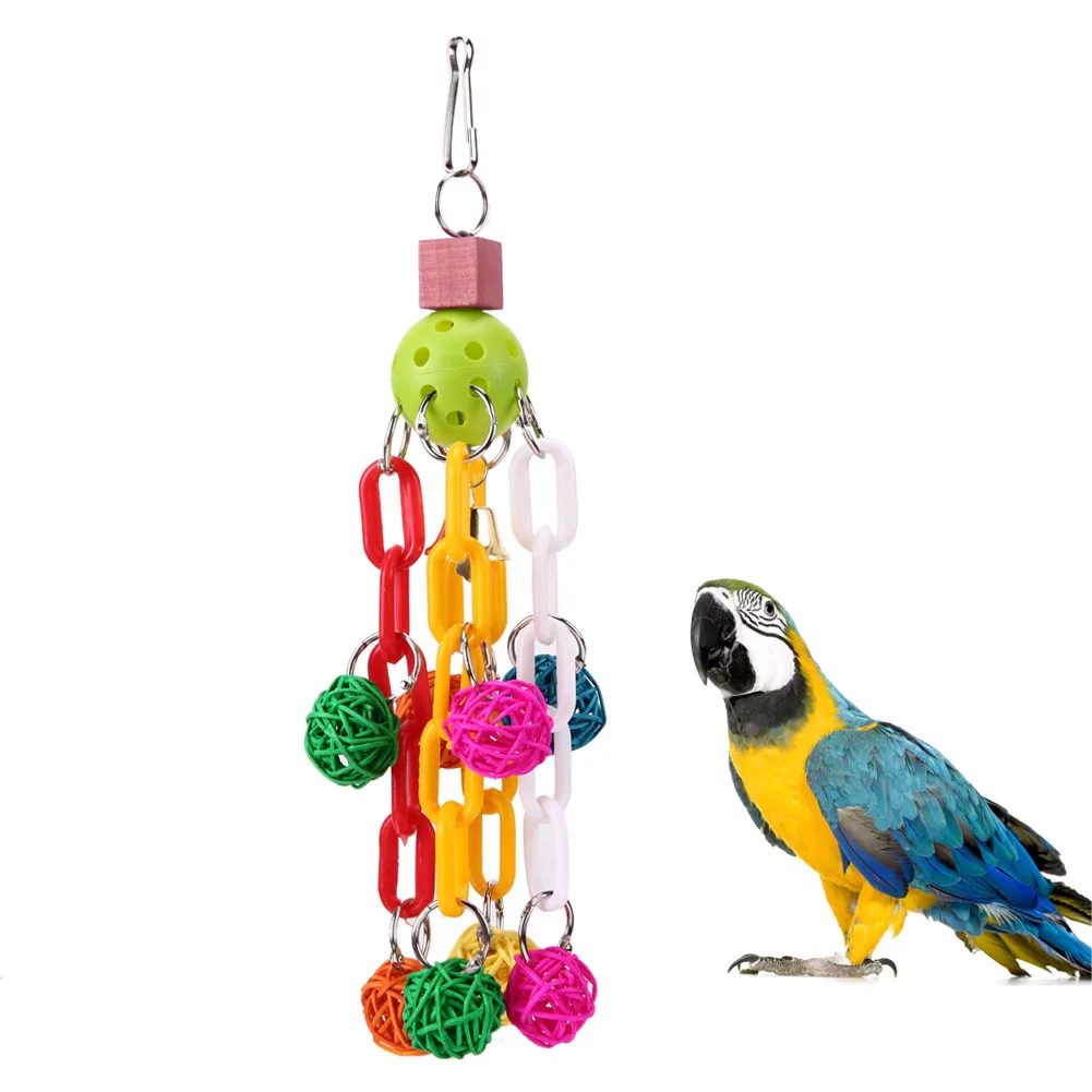 Parrot Toys Colorful Cotton Line Plastic Toys for Pets Birds Macaw Parakeet Cockatiel Chew Bait