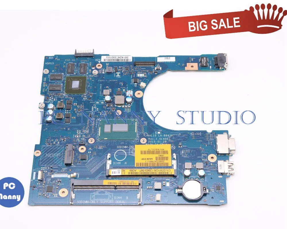 

PCNANNY V2X3C 0V2X3C AAL10 LA-B843P For dell inspiron 5458 5558 5758 laptop motherboard SR23W I7-5500U GeForce 920M tested