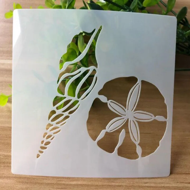 

Stencil Openwork Conch Painting Template Embossing Craft Bullet Journal Accessories Sjablonen For Scrapbooking Adorn Reusable