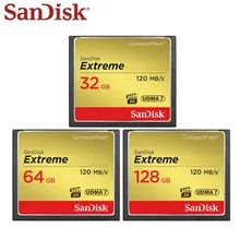 Cartão instantâneo compacto de alta velocidade extremo do cartão 128 UDMA-7 hd completo do cartão 32gb 64gb VPG-20 gb cf da memória de sandisk vídeo para a câmera