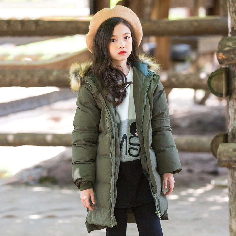 

Girls Korean Big Fur Hooded Jacket Winter 2018 New Children's Clothes Toddler Girls Thickening Cotton-padded Snow Coat Fashion