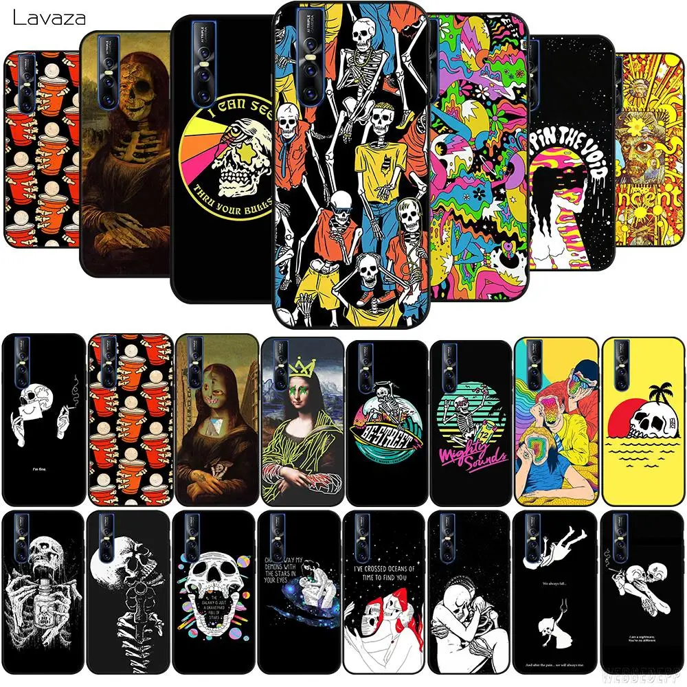 Lavaza Мона Лиза череп SAMUXX ТПУ чехол для vivo Y53 Y55s Y67 Y75 Y81s Y85 Y89 Y91 Y95 Y93 V5s V7 V9 V15 V11Pro |