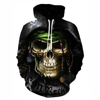 

Hot Couples Casual Hoodie 3D Print Skulls Captain Pullover Hoodies Men/women Autumn Spring Sweatshirts Hoody Tracksuits Tops 5XL