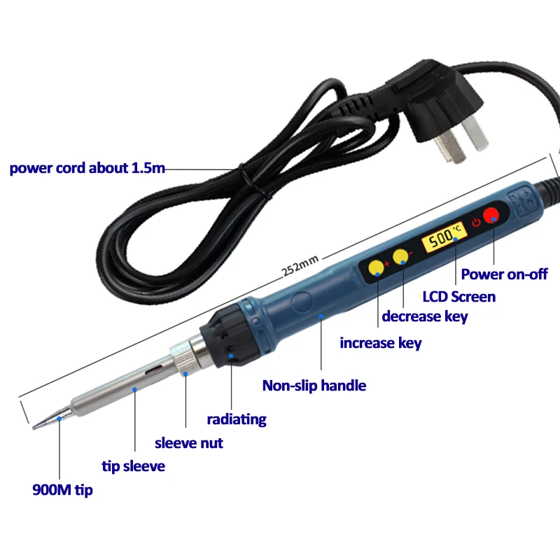 

CXG Electric Soldering Iron D60W D90W D110WL 220V 110V Digital Thermostat LCD Display Sleep Function Plug-IN Core Welding Tool
