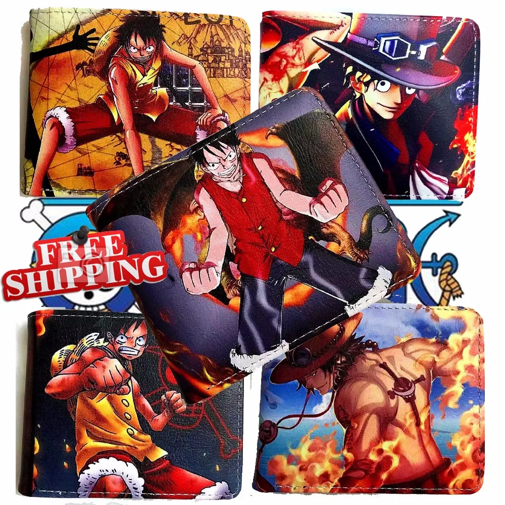 

Action One Piece Anime wallet With Coin Pocket and Card Holder Purse Sabo Ace Luffy Figure Quality PU surface wallet OnePiece