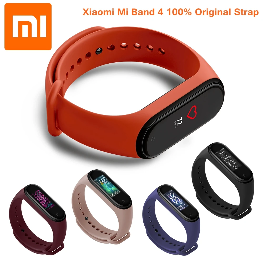 

Original Xiaomi Mi Band 4 Strap Silicone Wristband Bracelet Xiaomi Band 4 3 Mi band4 Miband4 Pink Wrist Straps Xiomi Mi Band 4