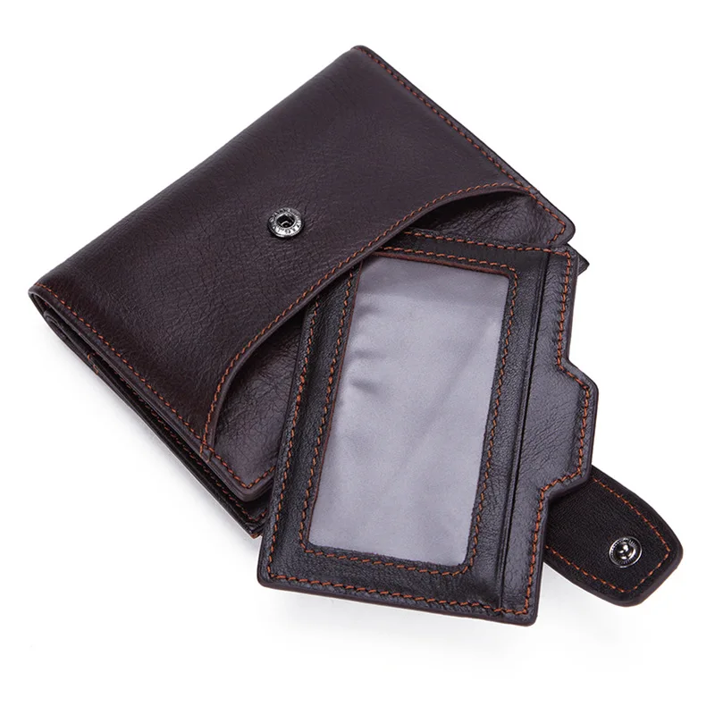 Men's wallet purse oil wax leather double zipper purse first layer leather wallet leather short coin coin fashion brand 347 Men's wallet purse oil wax leather double zipper purse first layer leather wallet leather short coin coin fashion brand 347