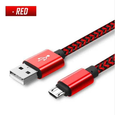 1/2/3 м микро USB кабель для Android Зарядное устройство зарядный кабель провод шнур для Xiaomi Redmi 6 pro note 5 5 Plus 3S 4X 5A 6A S2 кабель - Цвет: Red Micro usb