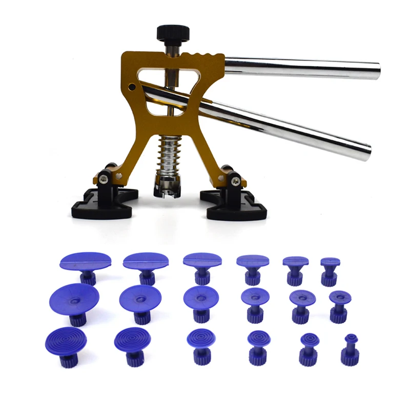 

Car Body Paintless Dent Repair Tools Pulling Grip Handle Dent Lifter With 18pcs Puller Tabs