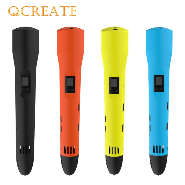 Best Offers QCREATE QW01-012C Versatile 3D Pen PLA PCL Dual Mode LCD Display Adjustable Heating Temperature and Speed with free 10M filament