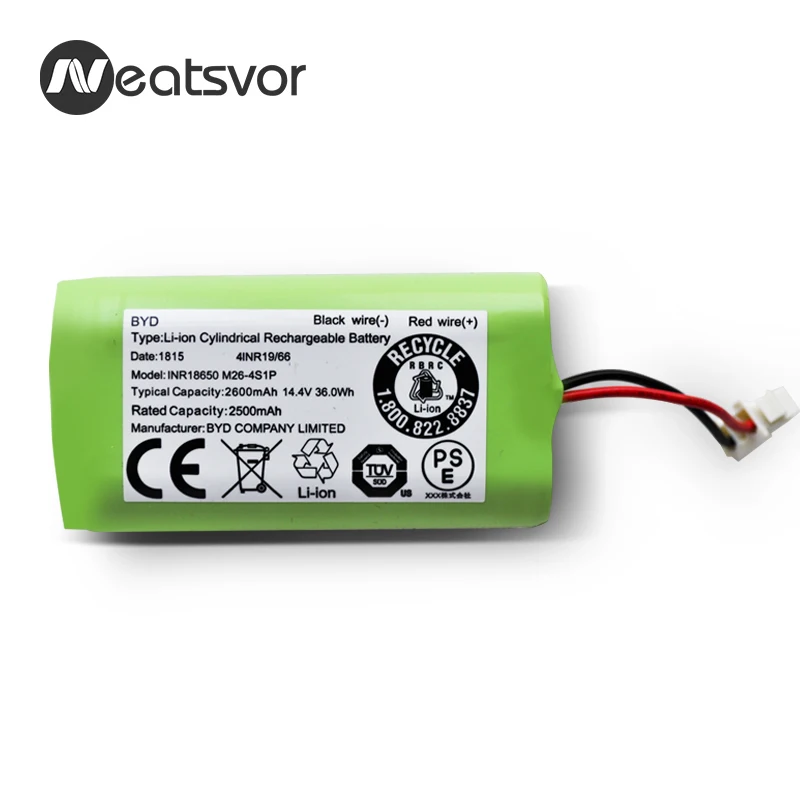 Высокое качество Перезаряжаемый 14,4 V/14,8 V 2500 mAh/2600 mAH литий-ионный аккумулятор для NEATSVOR аксессуары для робота-пылесоса запчасти