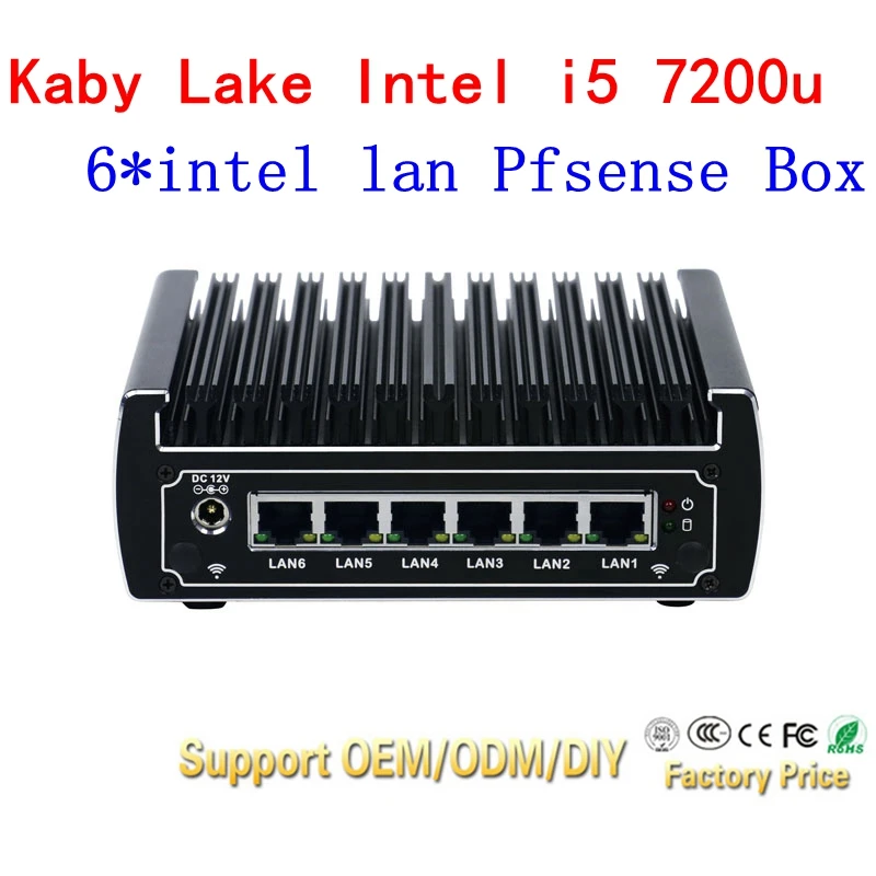 Minisys новейший Pfsense Box 7th Gen Kaby Lake Intel i5 7200u 2,5 ГГц двухъядерный безвентиляторный корпус 6 lan мини сервер ПК Поддержка AES-NI Minisys новейший Pfsense Box 7th Gen Kaby Lake Intel i5 7200u 2,5 ГГц двухъядерный безвентиляторный корпус 6 lan мини сервер ПК Поддержка AES-NI
