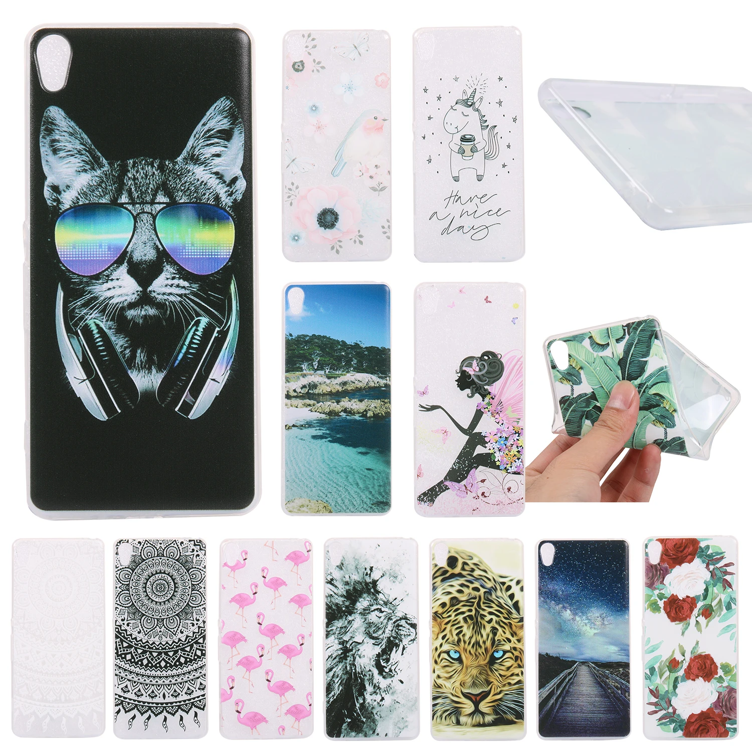JLNYU Fashion Case sFor Sony XA XA1 Ultra L1 Cases Soft Pattern Cover For XZ Premium XZ1 Compact Silicone Shell Capa |