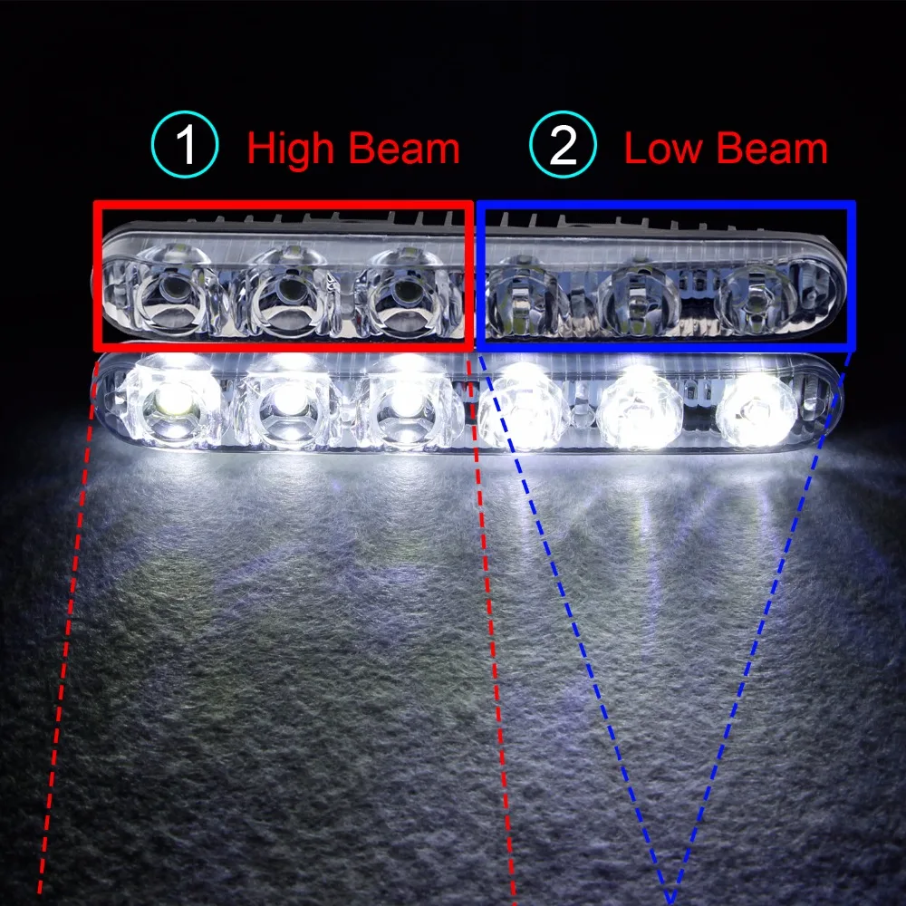 Geetans фар автомобиля высокая мощность/низкая луча предупреждение вождения Туман лампа Авто Head LED дневного света len ксенон DRL AE