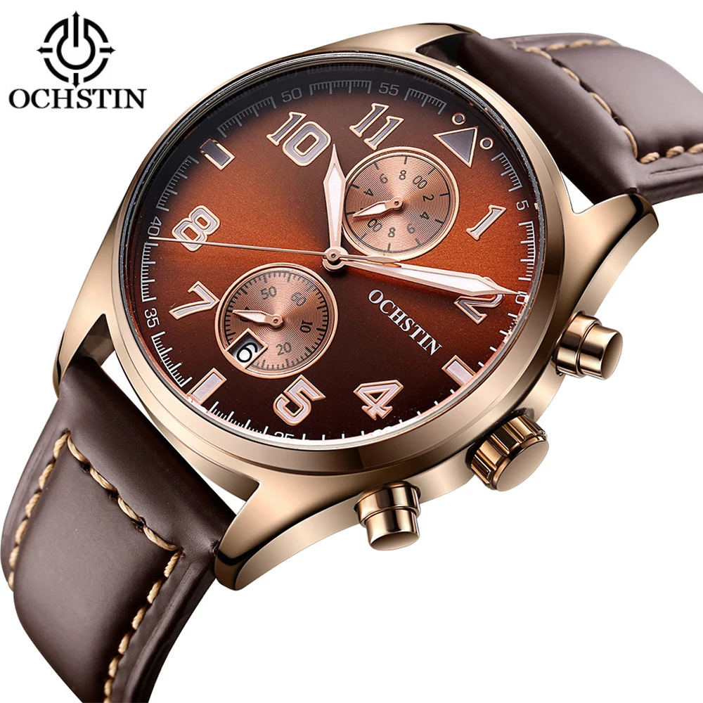 

OCHSTIN 2018 Quartz Men Watch Hot 3ATM Water Resistant Fashion Analog Quartz Watch Excellent Man Wristwatch with Calendar