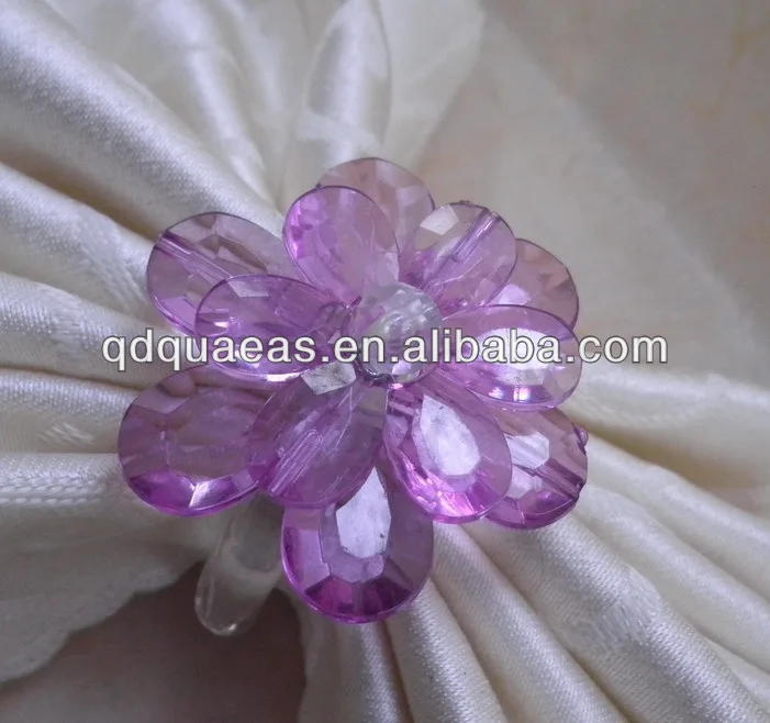 light purple acrylic flower napkin ring, napkin holderin Napkin Rings