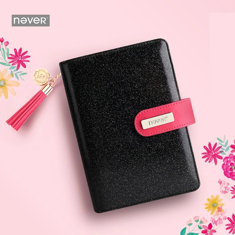 Never mid summer Starry sky Spiral Notebook A6 Leather cover planner organizer agenda diary for girls school stationery store