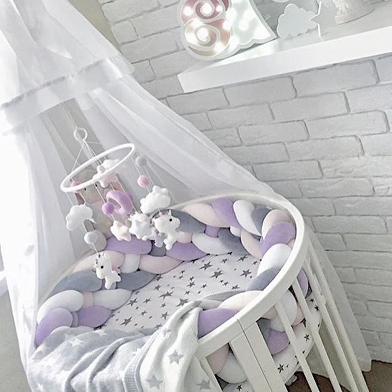 Цветной бампер для детской кроватки, защитный коврик для детской кроватки, скандинавские узлы, украшение для детской комнаты, аксессуары для постельных принадлежностей 220 см