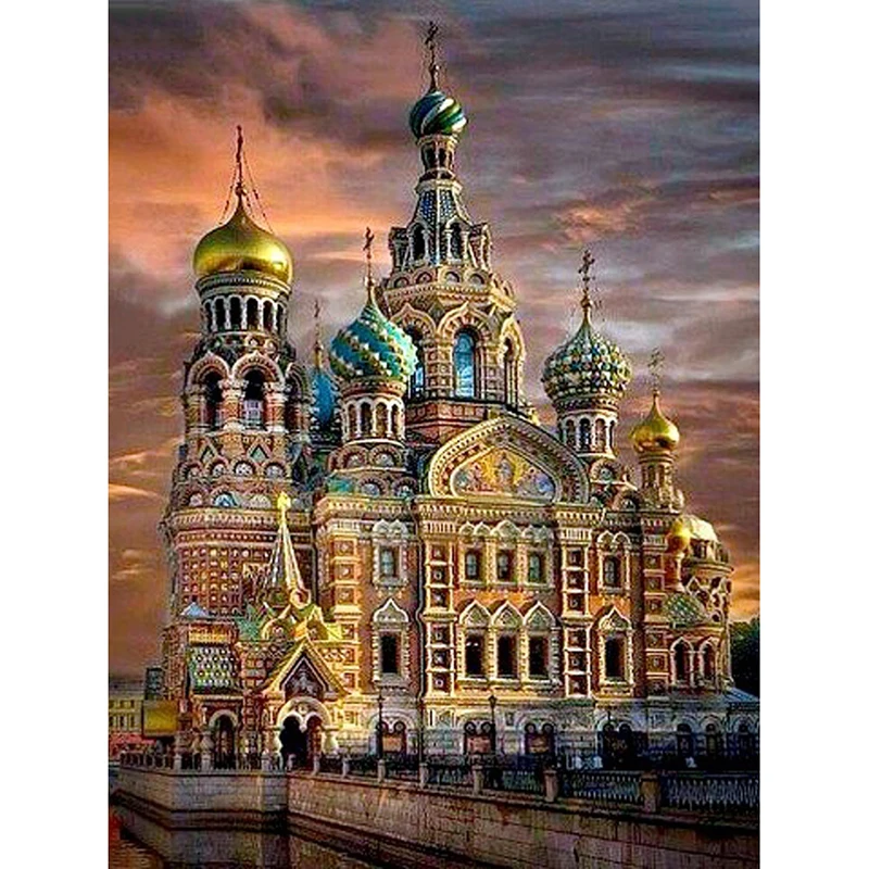 

Diamond embroidery White chalk 5D diamond cross stitch crystal full diamond sets unfinish Beautiful Castle
