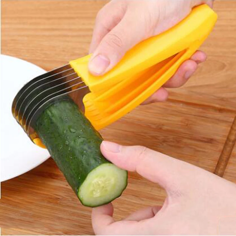Stainless Steel Banana Cutter Fruit Vegetable Sausage Slicer Salad Sundaes Tools Cooking Tools Kitchen Accessories Gadgets vegetable slicer fruit slicer vegetable cutter food slicer