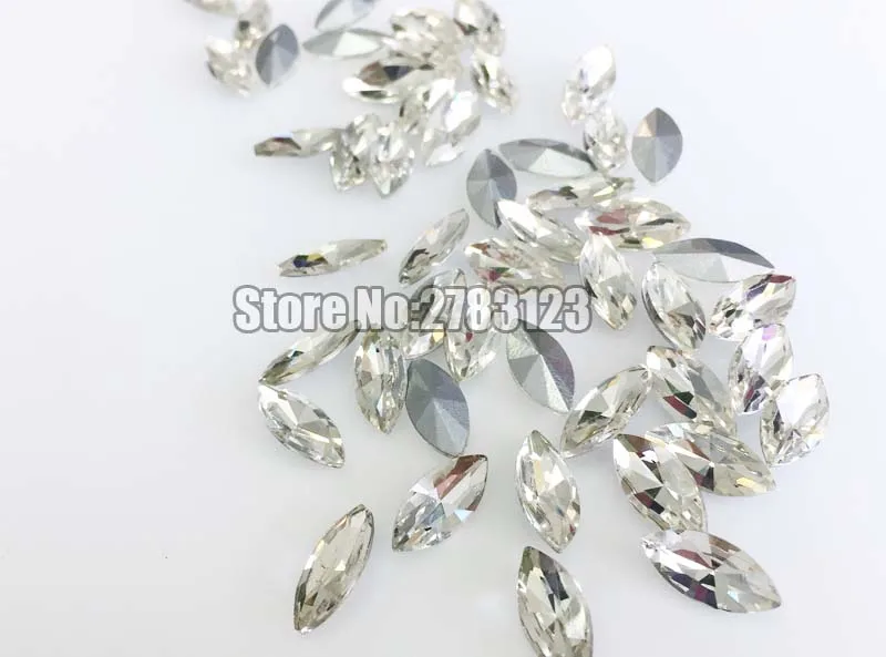 

Free shipping Horse eye shape Glass Crystal clear crystal white pointback rhinestones, nail art/phone diy/CClothing accessories