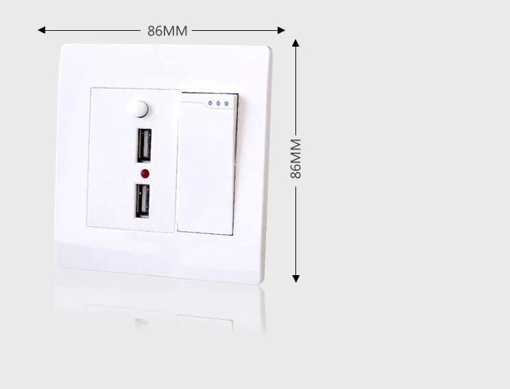 Переключатель с двойным управлением типа 86 и двумя usb-разъемами 220 В, настенная зарядка, двухотверстие, интерфейс USB, панель питания