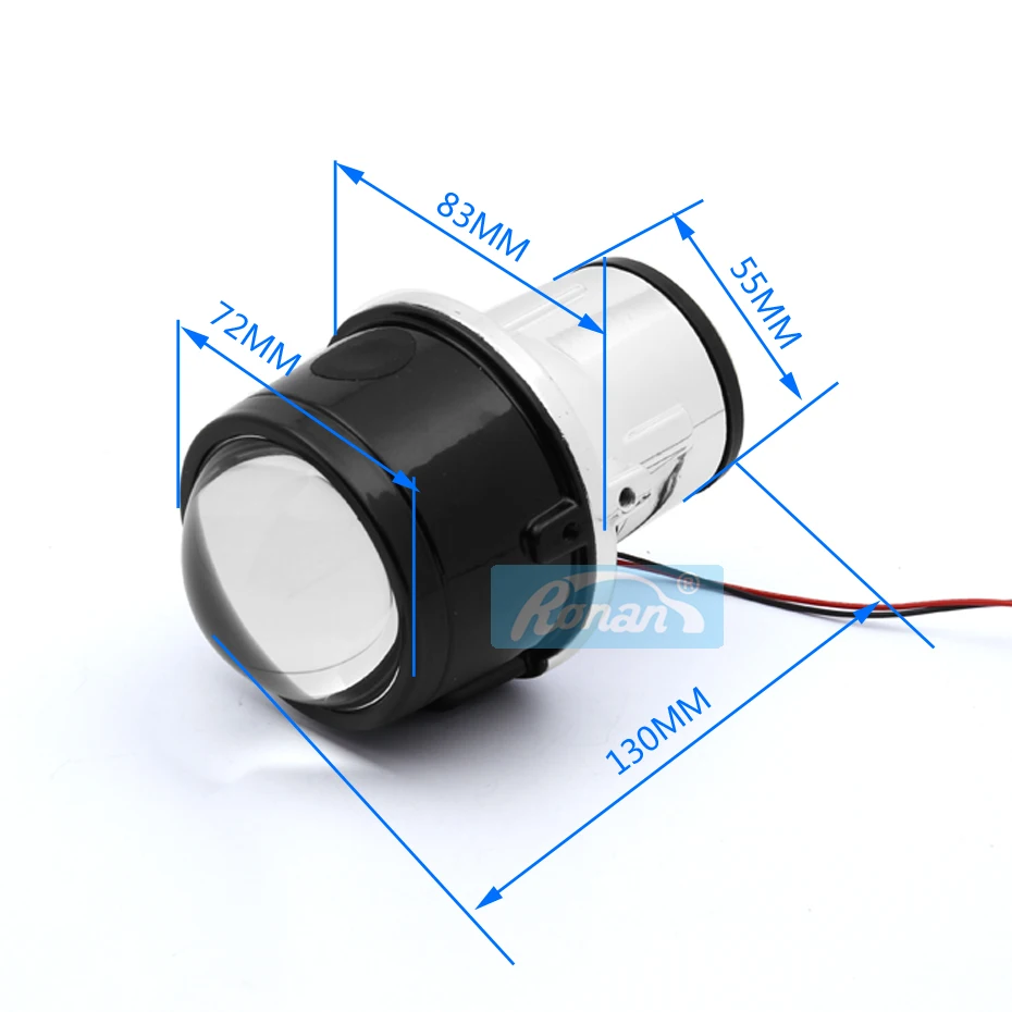 Автомобильный Стайлинг RONAN, противотуманный светильник, объектив проектора 2,", биксенон, H8 H9 H11, полностью металлический, бифокальный, для вождения, водонепроницаемый, передний бампер, лампа DIY