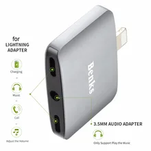 Adapter For iphone 7 Audio Converter 3 in 1 For Lightning double Charger 3.5mm Headphone Benks U32 AUX Charger Connector Adapter