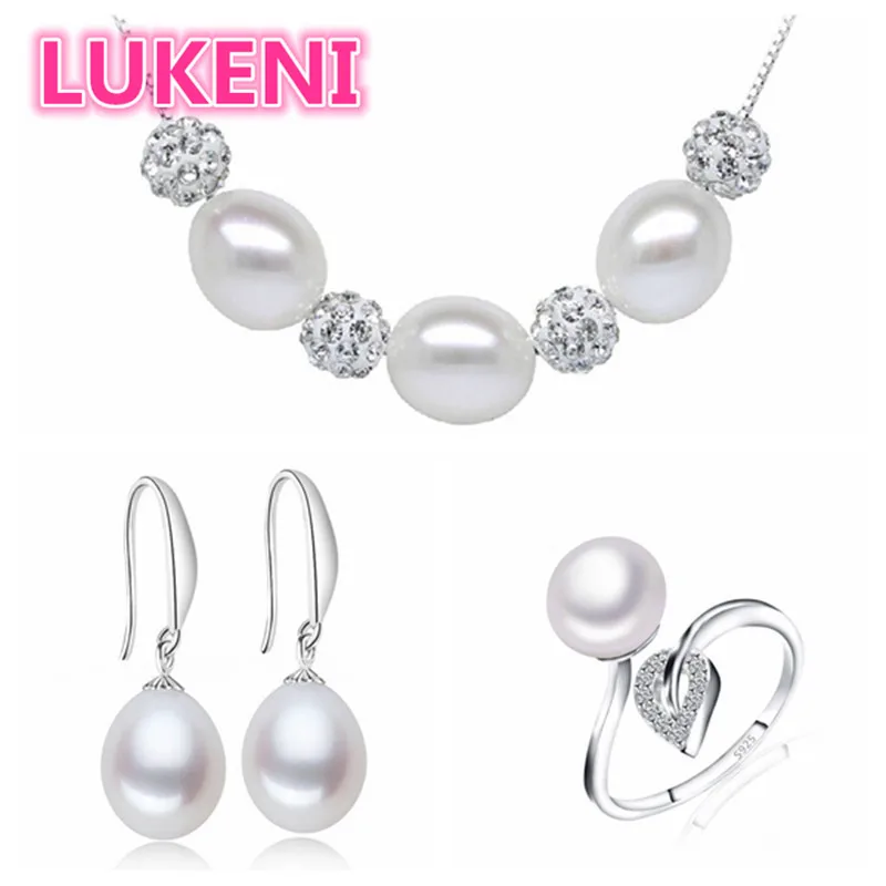 

Real freshwater pearl jewelry set women natural pearl sets 925 sterling silver jewelry girl birthday engagement gift 3-X2-E4-J4