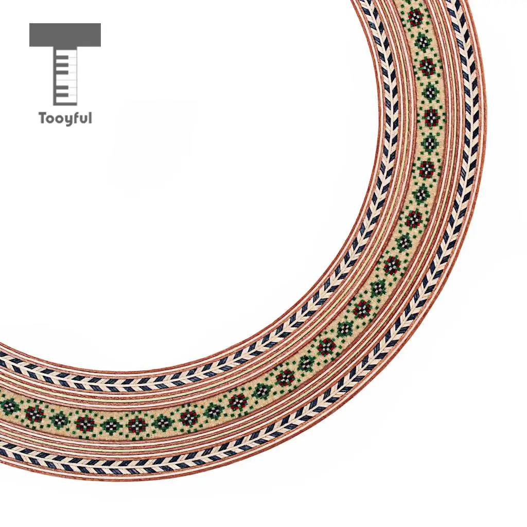 93mm Classical Guitar Natural Wood Inlaid Soundhole Ring Decal Sticker Self-adhesive for Acoustic Guitar Decal Accessories