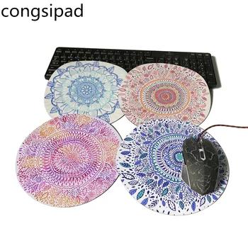 

congsipad Indigo Flowered Mandala New Small Size buy Round Mouse Pad cheap priceNon-Skid Rubber Pad design