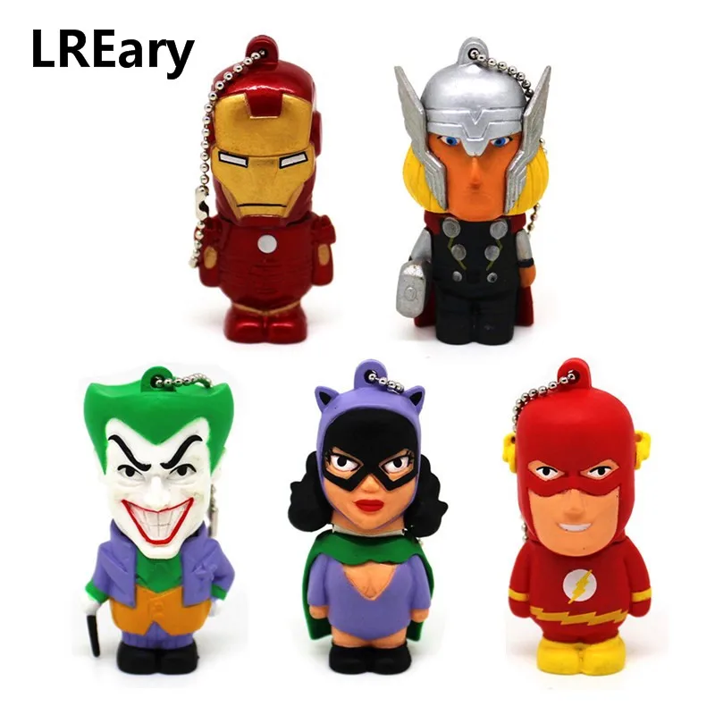 Супергерои мстители USB флеш накопитель 16 ГБ 32 64 Гб Железный человек Memory Stick Catwoman 4 8