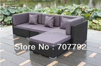 

New Arrive Simple Garden Rattan Furniture Purple Sofa Set