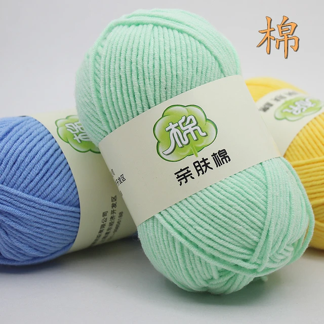 400g/10 Skeins Olive Green Milk Cotton Yarn Hand Knitting Yarn Fine Cotton  Crochet Yarn for Clothes Hats Scarf Shoes