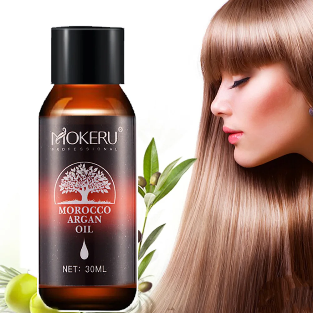 Mokeru 2 шт./лот, натуральная эссенция, аргановое масло, 30 мл, восстанавливающее сухие повреждения, масло для роста волос, лечение для женщин, уход за волосами, уход за кожей