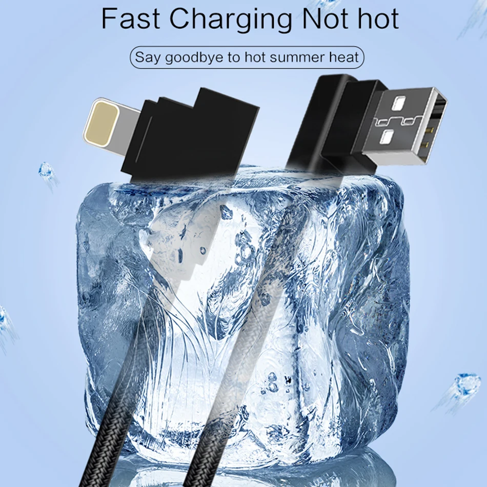 ROCK 90 градусов USB кабель для iPhone X 8 7 6 6s Plus, 2.1A кабель для быстрой зарядки кабель для передачи данных lightning кабель для iPhone зарядное устройство