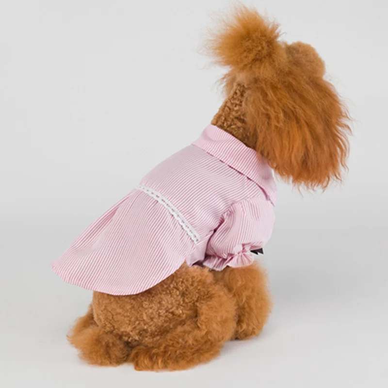 Новые летние футболки с собачками яркая Весенняя полосатая Милая модная одежда