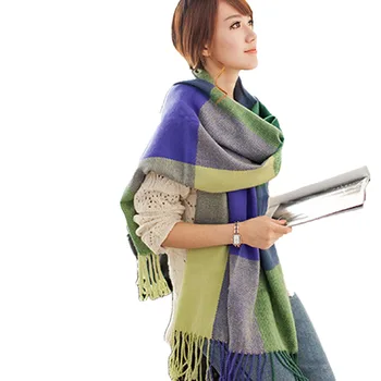 

Freeshipping2016 Imitation Cashmere Triangle Scarf Winter Women Shawl Cape Blanket Plaid Foulard 5colors