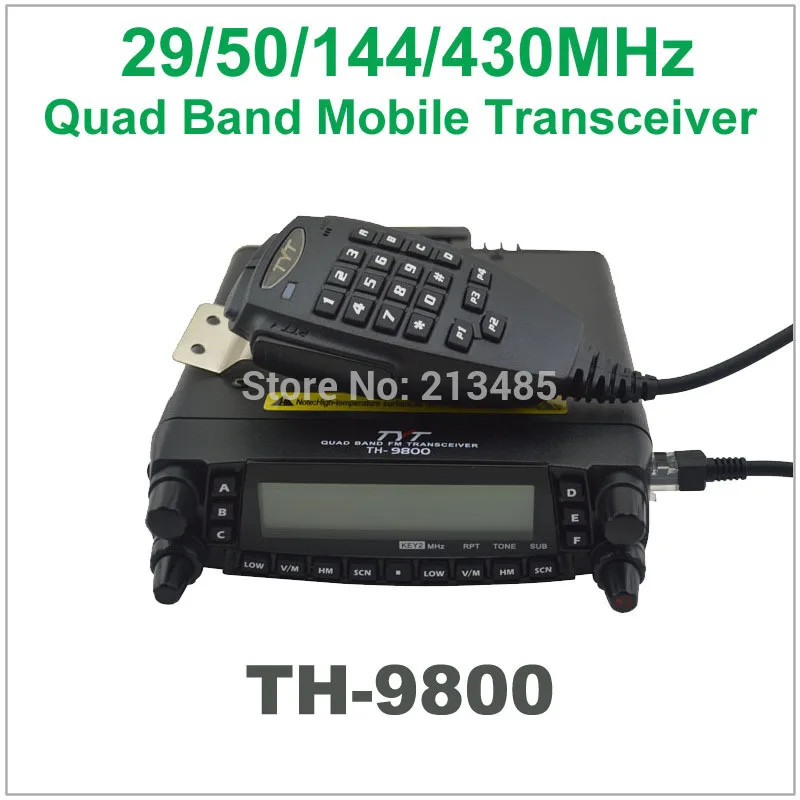 Профессиональный TYT TH-9800 Автомобильная радиостанция Quad Band 29/50/144/430 МГц и 26-950 МГц покрытие VV, VU, UU двойной приемник дизайн