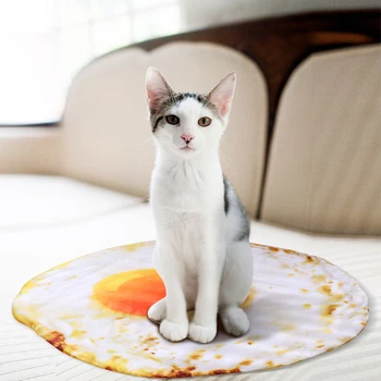 

UEETEK 1PC Fried Egg Shaped Comfortable Super Soft Quilt Blanket Cushion Pillow Cover for Puppy Pets Cats Kitten