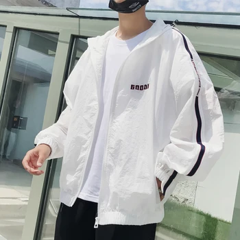 

2018 Summer New Men's Simple And Pure Color Cotton Polyester Fashion Casual Jacket Temperament Sunscreen Long Sleeve